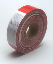 3M Diamond Grade Conspicuity Marking Roll 983-32 (PN67533) Red/White, 2 in x 150 ft