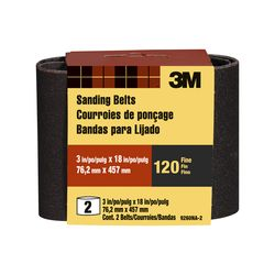 3M Sanding Belt 9260NA-2, 3 in x 18 in , Fine, 120 grit, 2pk, Obsolete