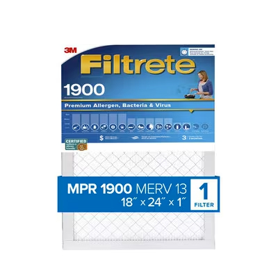 Filtrete Premium Allergen, Bacteria & Virus Air Filter, 1900 MPR, UA21-4, 18 in x 24 in x 1 in (45.7 cm x 60.9 cm x 2.5 cm)