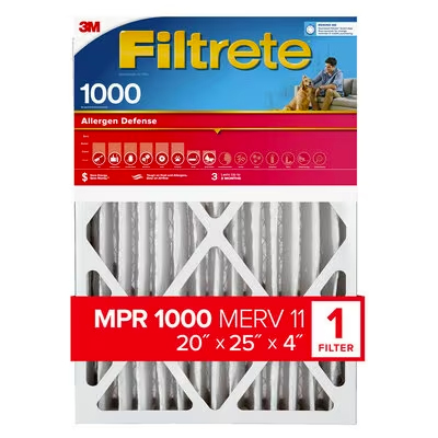 Filtrete Allergen Reduction Deep Pleat Filter NADP03-4IN-4, 20 in x 25 in x 4 in, 1/Pack, 4 each/case