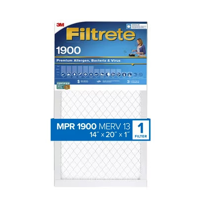 Filtrete High Performance Air Filter 1900 MPR UA05-4, 14 in x 20 in x 1 in (35.5 cm x 50.8 cm x 2.5 cm)