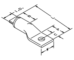 3M Scotchlok Aluminum One Hole Lug 40046, up to 35 kV, 4/0 AWG, White