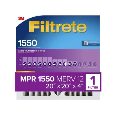 Filtrete Ultra Allergen Reduction Deep Pleat Filter NDP02-4IN-4, 20 in x 20 in x 4 in (50.8 cm x 50.8 cm x 10.6 cm)