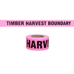 PRESCO CUPGBK55 Printed 1.5 x 150 Ft, 2.5 Mil, Timber Harvest Boundary Pink Glo Coarse Matte Rol