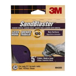 3M SandBlaster Sanding Discs 99423ES-9-B, 5 in x 5Hole, 120 grit, 10/pk, Obsolete