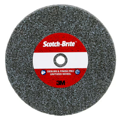 Scotch-Brite Deburr & Finish Pro Unitized Wheel, DP-UW, 6C Medium+, 3 in x 1/2 in x 1/4 in, 20 ea/Case